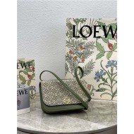 Small Goya bag in Anagram jacquard and calfskin Green High