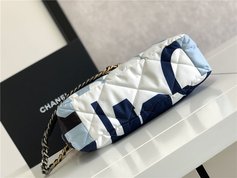 Maxi Chanel 19 Flap Bag Printed Silk High