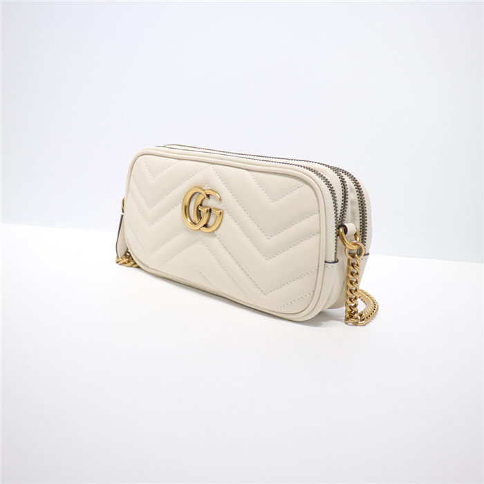 GG Marmont Mini Chain Bag 546581 White High