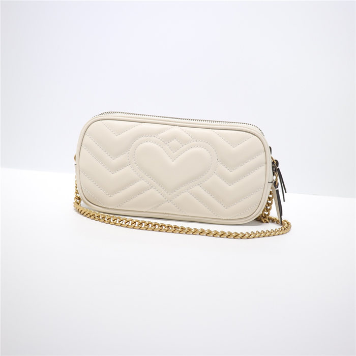 GG Marmont Mini Chain Bag 546581 White High