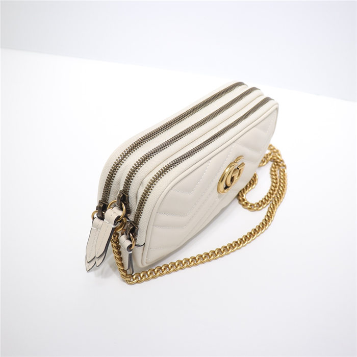 GG Marmont Mini Chain Bag 546581 White High