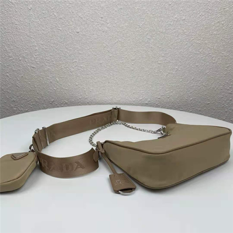 Prada Re-Edition 2005 nylon shoulder bag Taupe High