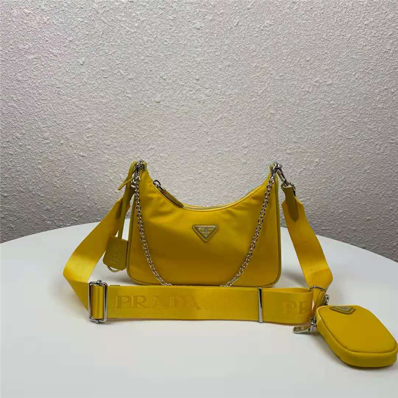 Prada Re-Edition 2005 nylon shoulder bag Yellow High