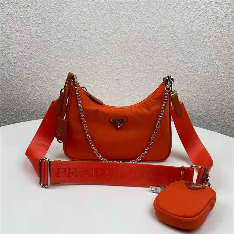 Prada Re-Edition 2005 nylon shoulder bag Orange High