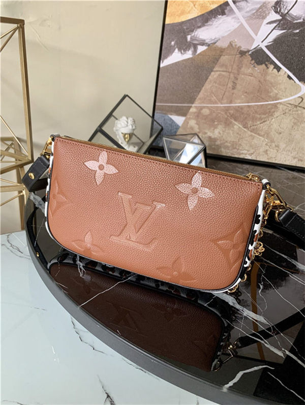 Louis Vuitton MULTI POCHETTE ACCESSOIRES Embossed supple grained cowhide leather Caramel M45839 High