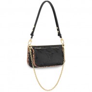 Louis Vuitton MULTI POCHETTE ACCESSOIRES Embossed supple grained cowhide leather Black M58520 High