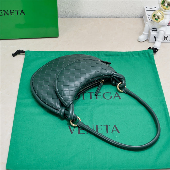 BV Small Gemelli Shoulder bag Emerald green High