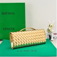 BV Long Clutch Andiamo With Handle Gold High