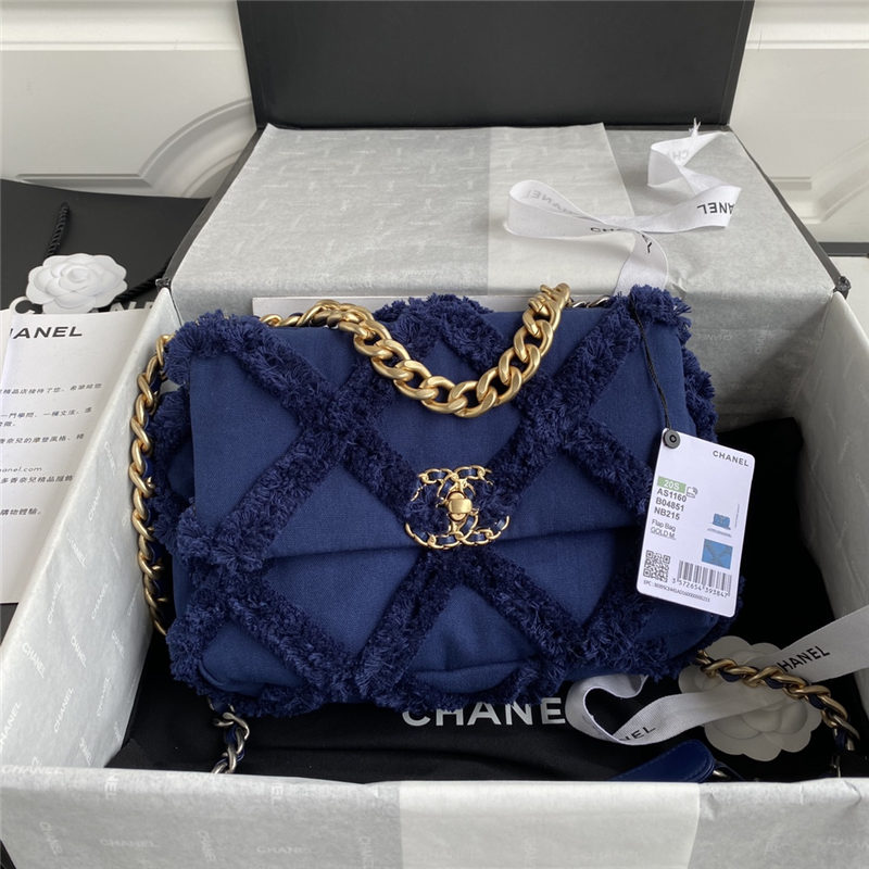 Chanel 19 Flap Bag Small/Large Optional Blue High