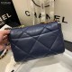 Chanel 19 Flap Bag Goatskin/Lambskin Navy High