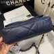 Chanel 19 Flap Bag Goatskin/Lambskin Navy High