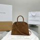 The Row Soft Margaux 12 Bag in Suede Caramel High