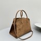 The Row Soft Margaux 12 Bag in Suede Caramel High