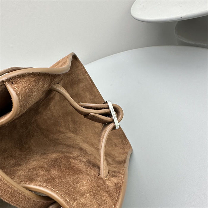 The Row Soft Margaux 12 Bag in Suede Caramel High