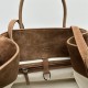 The Row Soft Margaux 12 Bag in Suede Caramel High