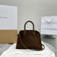 The Row Soft Margaux 12 Bag in Suede Brown High