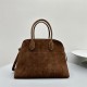 The Row Soft Margaux 12 Bag in Suede Brown High