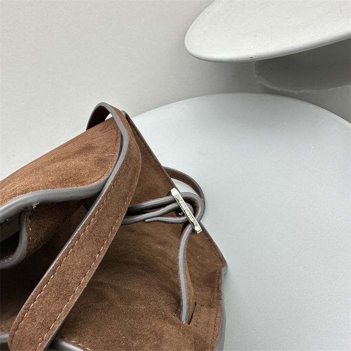 The Row Soft Margaux 12 Bag in Suede Brown High