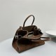 The Row Soft Margaux 12 Bag in Suede Brown High