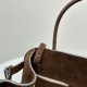 The Row Soft Margaux 12 Bag in Suede Brown High