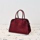 The Row Soft Margaux 12 Bag in Suede Burgundy High