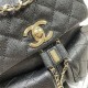 Chanel BACKPACK AS3860 Grained Shiny Calfskin & Gold-Tone Metal Black A