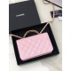 Chanel WALLET ON CHAIN AP2804 Grained Shiny Calfskin & Gold-Tone Metal Pink A