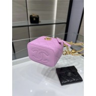 Chanel clutch with Chain Grained Calfskin Gold Metal AP3203 A