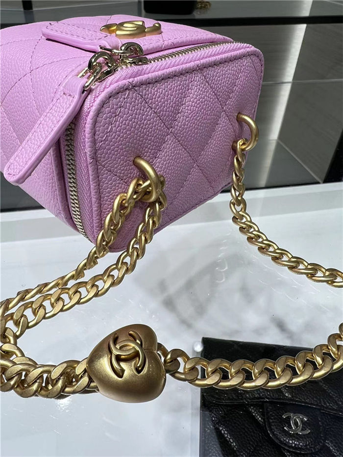 Chanel clutch with Chain Grained Calfskin Gold Metal AP3203 A