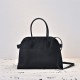 The Row Soft Margaux 12 Bag in Grained Leather Black High