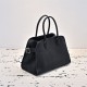 The Row Soft Margaux 12 Bag in Grained Leather Black High