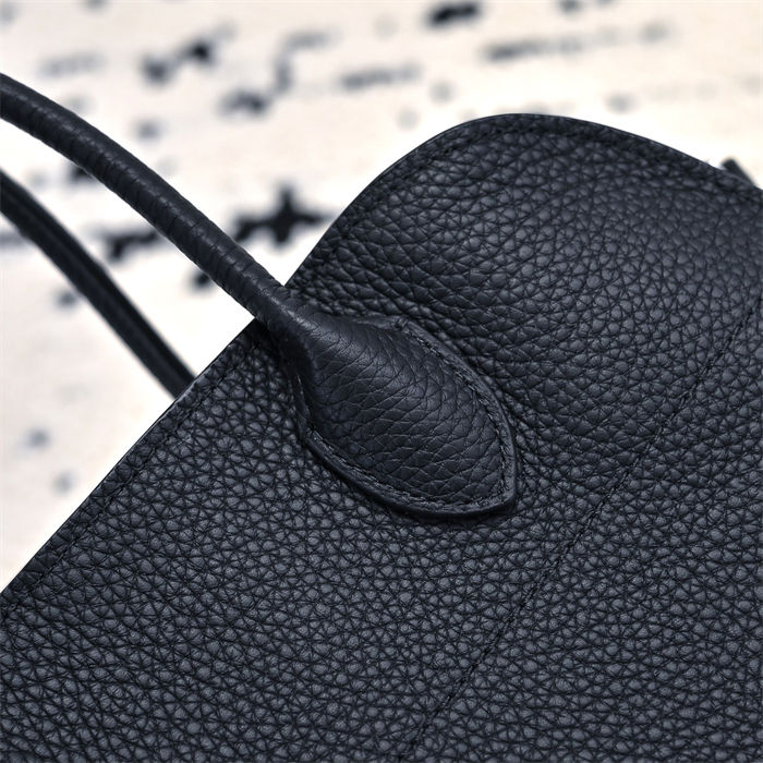 The Row Soft Margaux 12 Bag in Grained Leather Black High