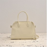 The Row Soft Margaux 12 Bag in Grained Leather Cream High