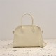 The Row Soft Margaux 12 Bag in Grained Leather Cream High