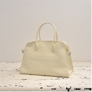 The Row Soft Margaux 12 Bag in Grained Leather Cream High