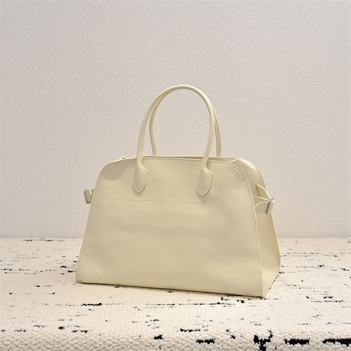 The Row Soft Margaux 12 Bag in Grained Leather Cream High