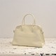 The Row Soft Margaux 12 Bag in Grained Leather Cream High