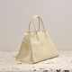 The Row Soft Margaux 12 Bag in Grained Leather Cream High