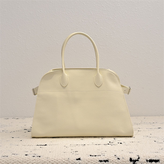 The Row Soft Margaux 12 Bag in Grained Leather Cream High