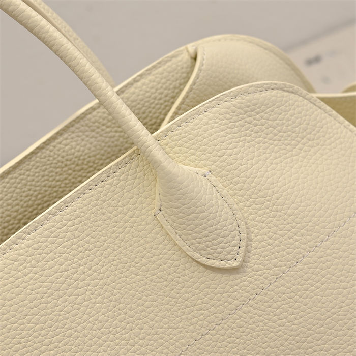 The Row Soft Margaux 12 Bag in Grained Leather Cream High