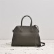 The Row Soft Margaux 12 Bag in Grained Leather Etoupe High