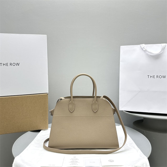 The Row Soft Margaux 12 Bag in Grained Leather Chai High