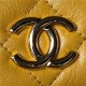 Chanel FLAP BAG With Top Handle AP3367 Shiny Aged Calfskin & Gold-Tone Metal Mustard High