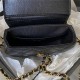 Chanel CLUTCH WITH CHAIN AP3378 Shiny Aged Calfskin & Gold-Tone Metal Black High