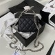 Chanel CLUTCH WITH CHAIN Grained Calfskin Enamel & Silver-Tone Metal AP2758 A