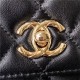 Chanel WALLET ON CHAIN A80982 Lambskin & Gold-Tone Metal Black A