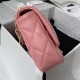 LARGE FLAP BAG AS3215 Lambskin & Gold-Tone Metal Pink A