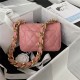 SMALL FLAP BAG AS3214 Lambskin & Gold-Tone Metal Pink A