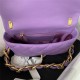 SMALL FLAP BAG AS3214 Lambskin & Gold-Tone Metal Purple A