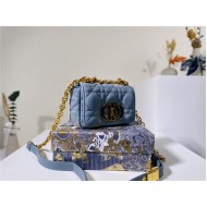 MICRO Dior CARO BAG Supple Cannage Calfskin Blue Mid